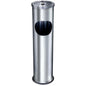 Stainless Steel Round Floor Ashtray, 15 cm Diameter, 56 cm Height, for Indoor and Outdoor Use. Available in 2 colors.