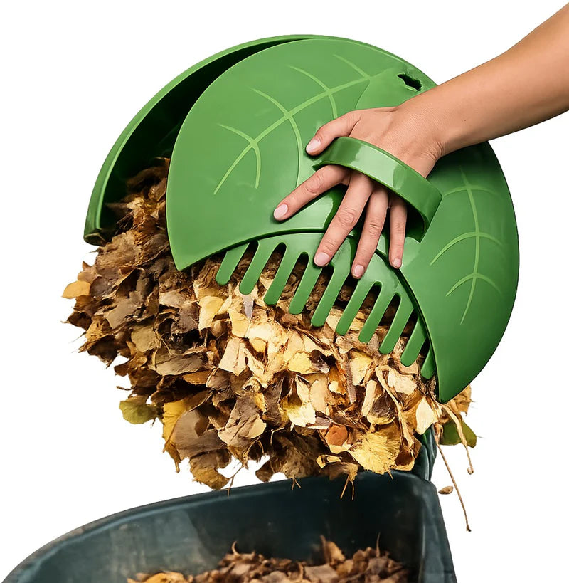Kinzo Set Raccogli Foglie 2 Pezzi – Pala + Rastrello Plastica ø36 cm con Manico Ergonomico