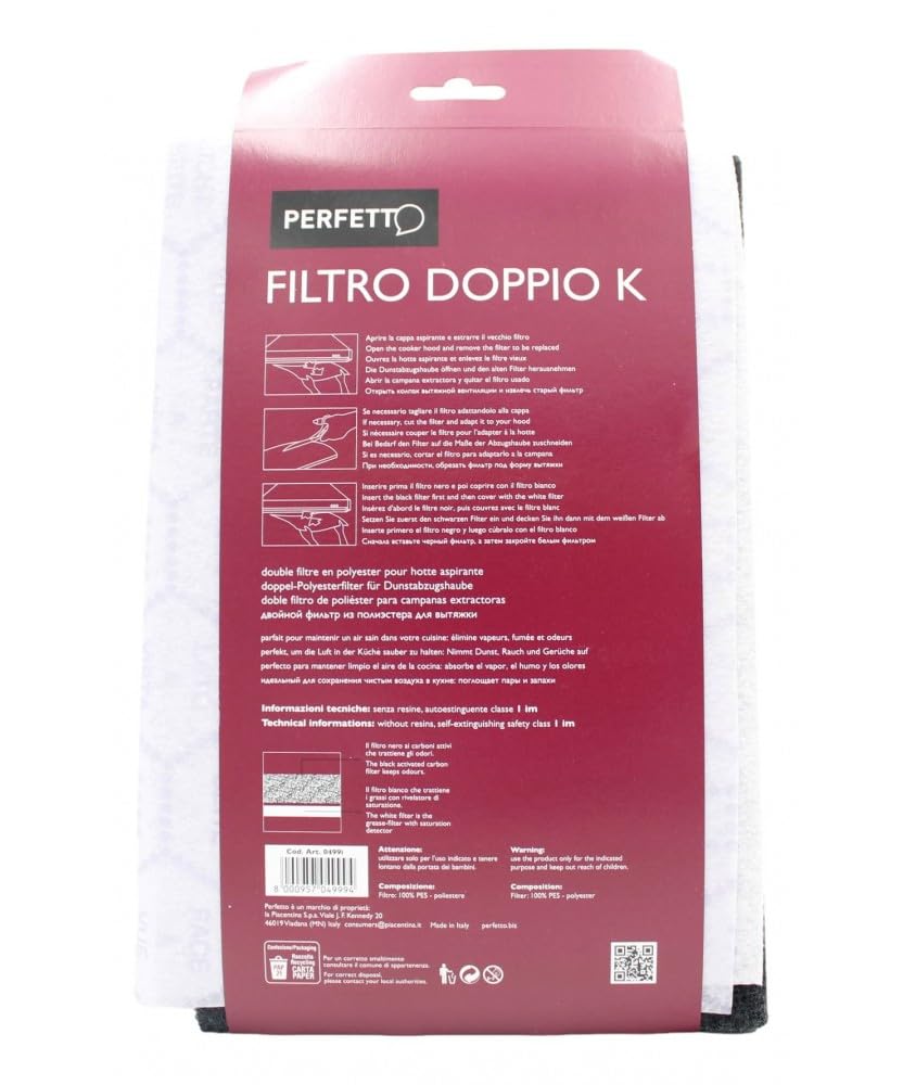 Filtre à charbon actif avec détecteur, dimensions : 40 x 60 cm, multicolore, taille unique