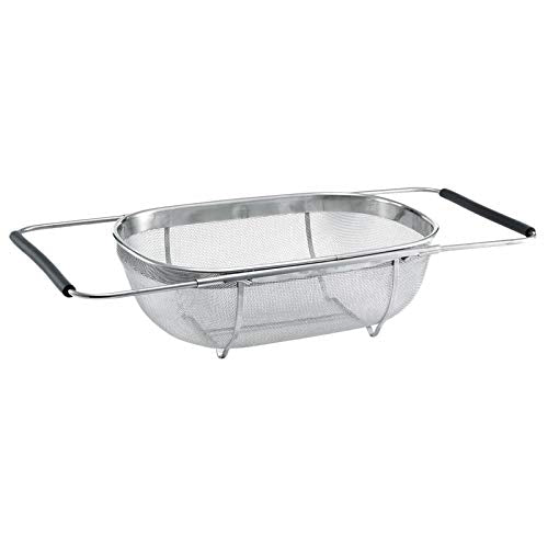 Scolapasta estensibile in acciaio inox a forma di ciotola scolapiatti da cucina per frutta e verdura