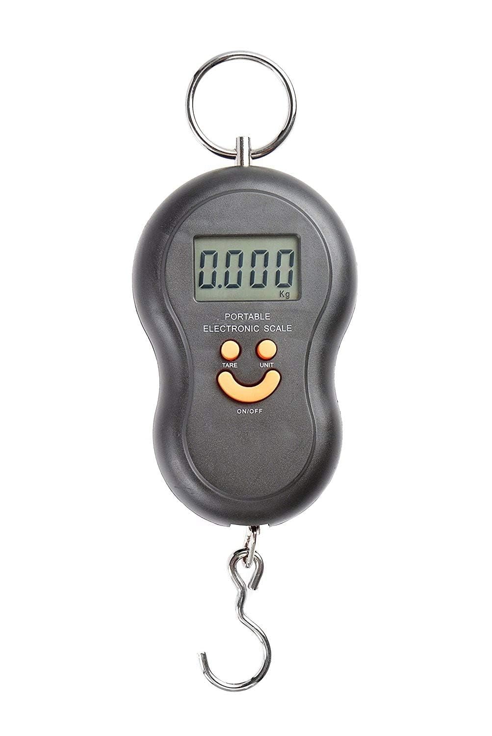 Bilancia Digitale Portatile, 50 kg Capacità, Display LCD, Funzione Tara, per Valigie e Bagagli - Ideale per viaggi aereo