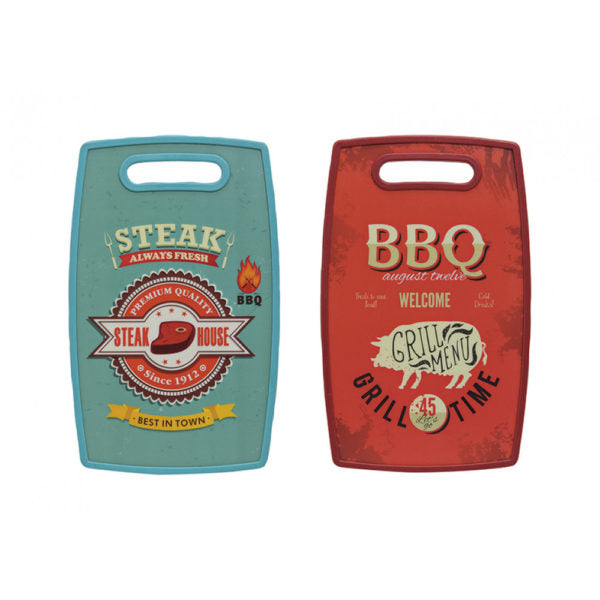 Set 3 Taglieri Vintage BBQ Steak 30x20cm Decorativi Retrò