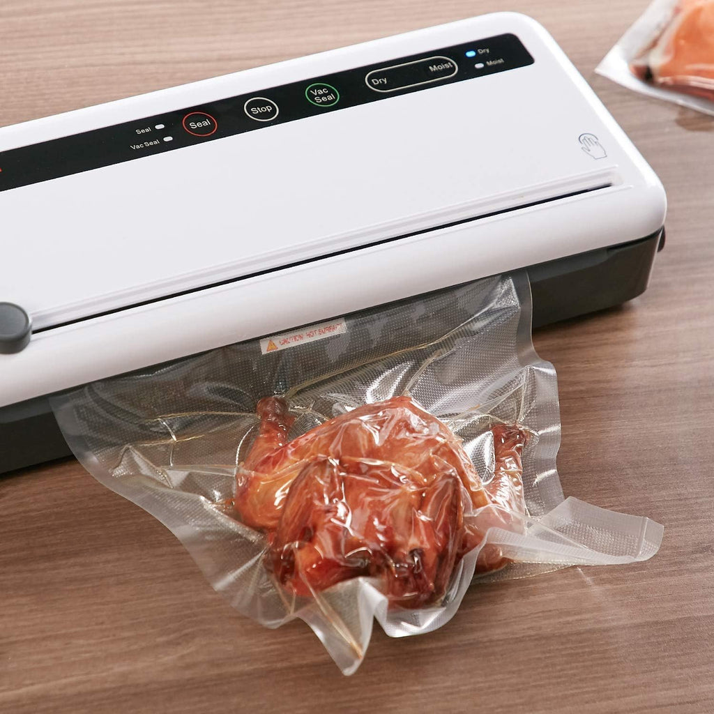 100 Pz. Buste sottovuoto alimenti sacchetti goffrati Riutilizzabili- Per Congelatore, Frigorifero, Scongelamento in Microonde, Bollitura, Cottura Sottovuoto in Forno o A Vapore.