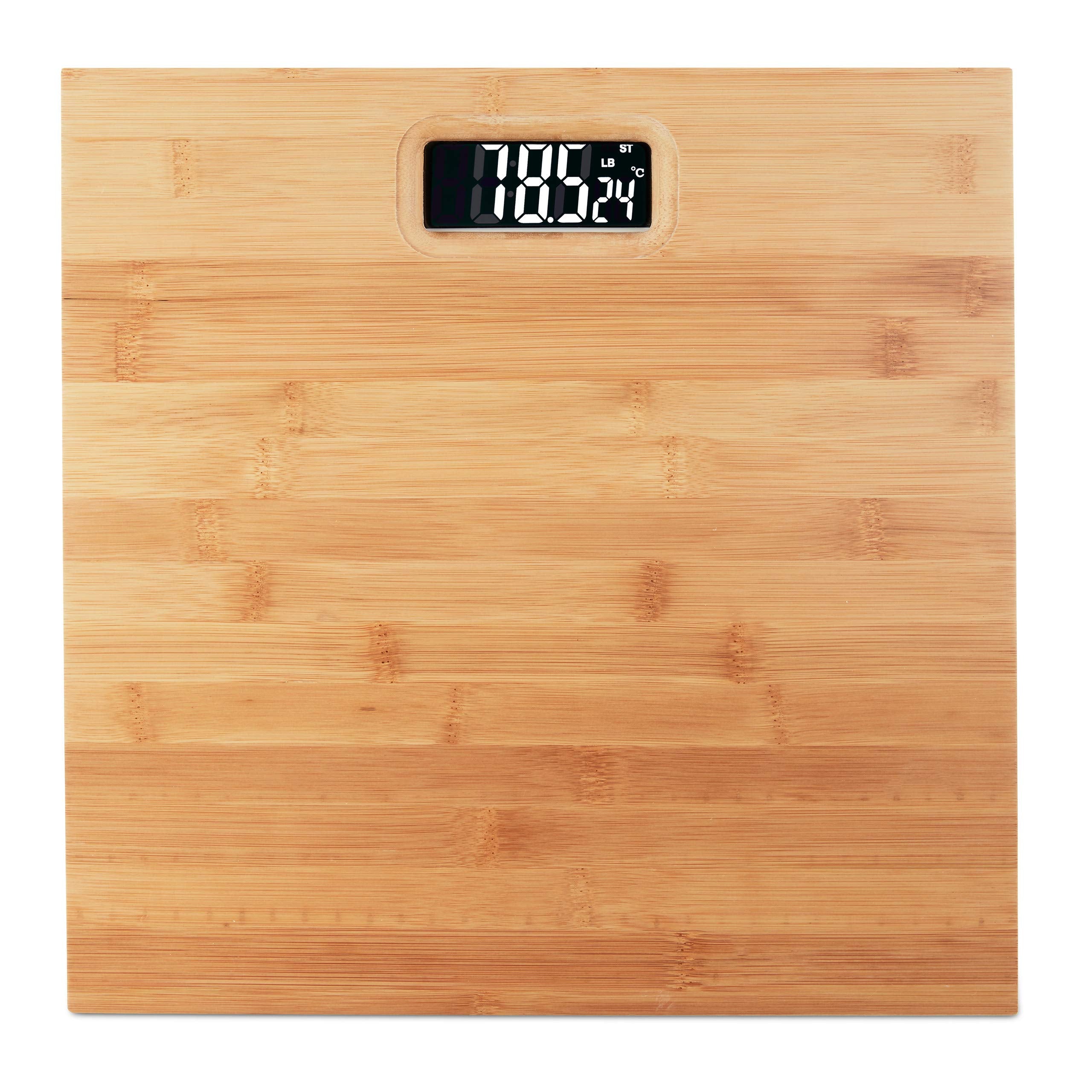 Pèse-personne numérique, capacité maximale 180 kg, bambou