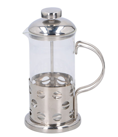 Caffettiera Francese 350ml Alpina - French Press Acciaio Inox e Vetro - Coffee Maker Plunger