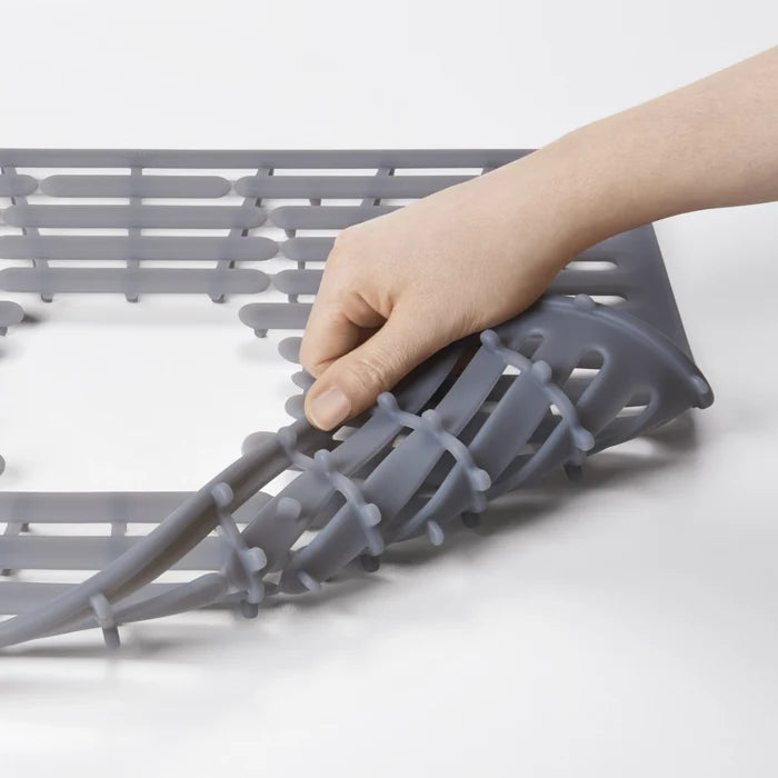 Tappetino in Silicone per Lavello 32x28 cm – Grigio, Antiscivolo e Resistente al Calore