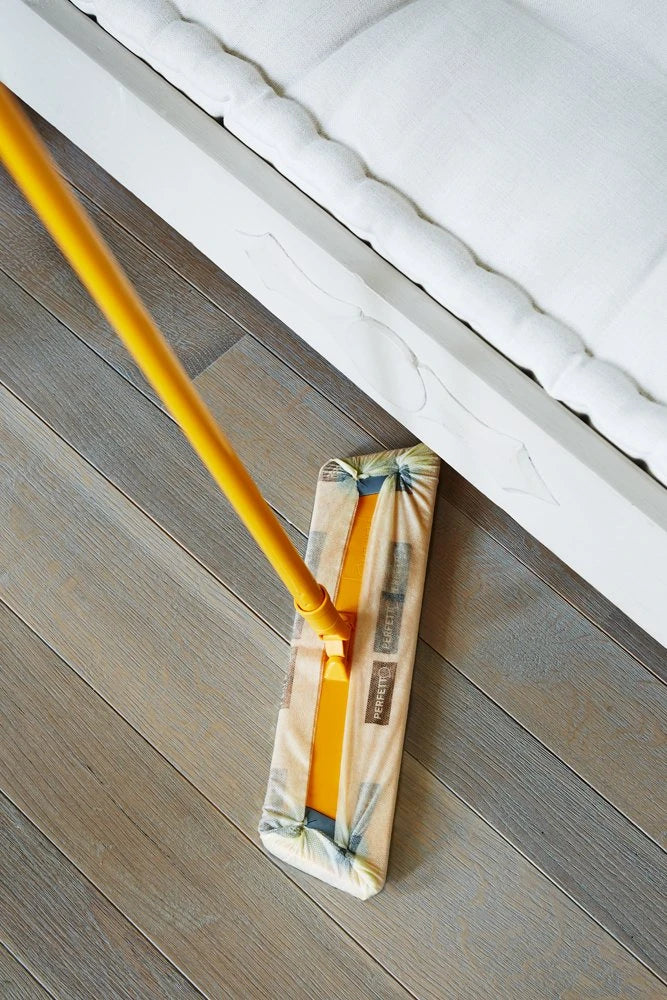 Perfect 0027As The Floor Broom Dust Cleaner with 3-Piece Handle 130cm, Base 40cm, Dust Catcher, with Bag of 20 Nets Soaked in Biodegradable Mineral Oils to Retain Dust