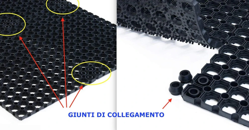 Rubber Compos Doormat with Holes 50x100 cm