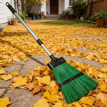 Scopa da esterno per giardino e vialetti con setole dure e manico telescopico