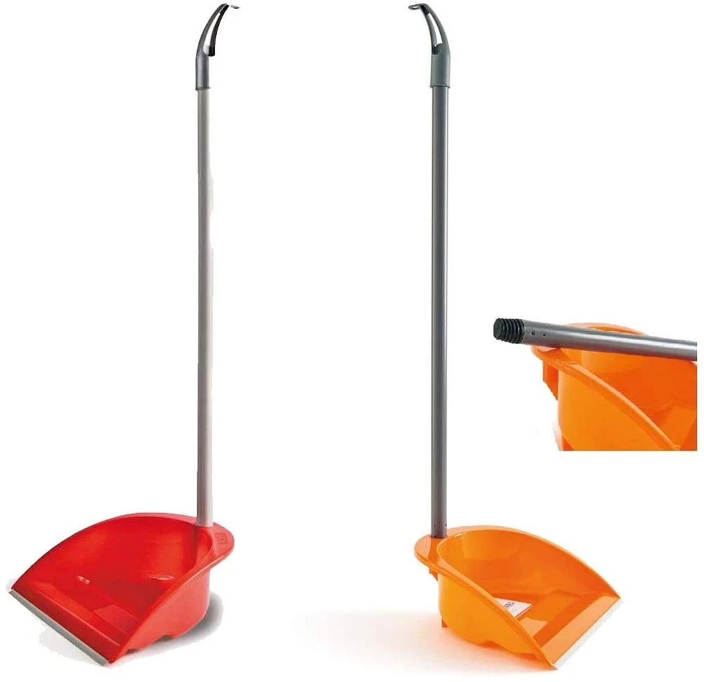 Fercasashop® - Poubelle « Canard » avec poignée à vis - Pelle à poussière avec manche en fer et profil en caoutchouc