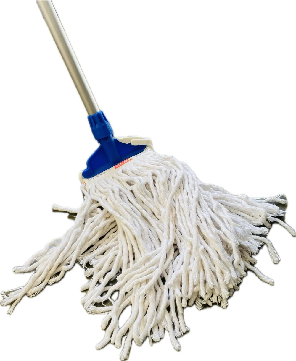 Kit de rechange 3 pièces pour balai à franges professionnel en coton avec élastique, 400 g, + 1 pince pour balai, blanc
