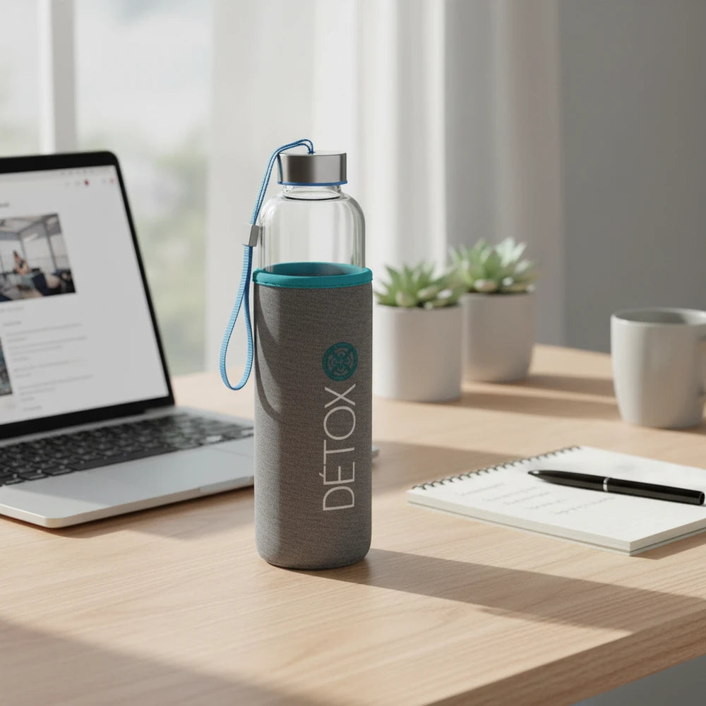 Borracce in Vetro 600ml con Custodia Termica Set 3 Pz