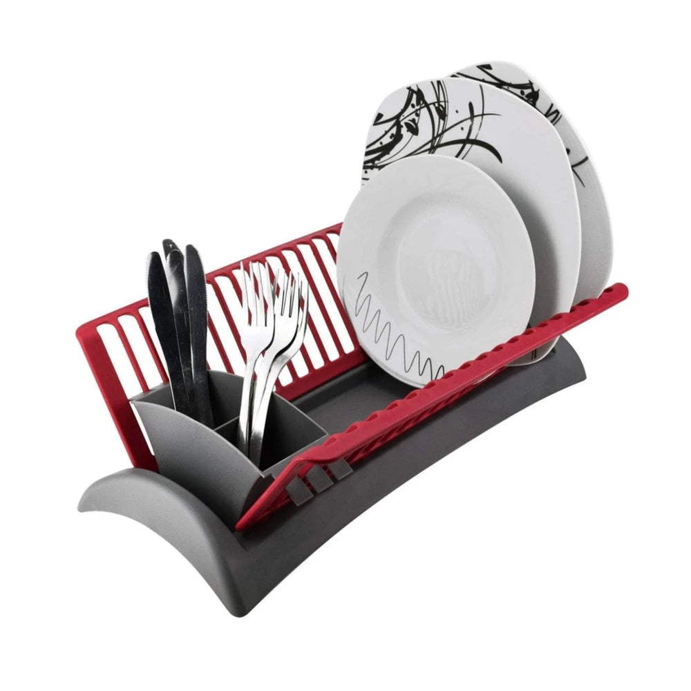 Scolapiatti Alpina BPA Free – Capienza 18 Piatti con Porta Posate Regolabile