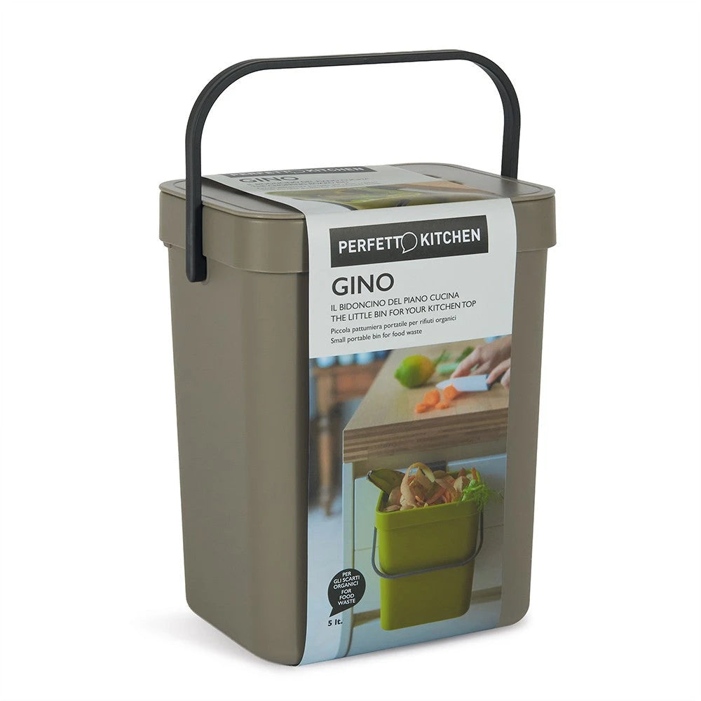Poubelle suspendue Gino Avio 5L - Poubelle de cuisine bio avec couvercle