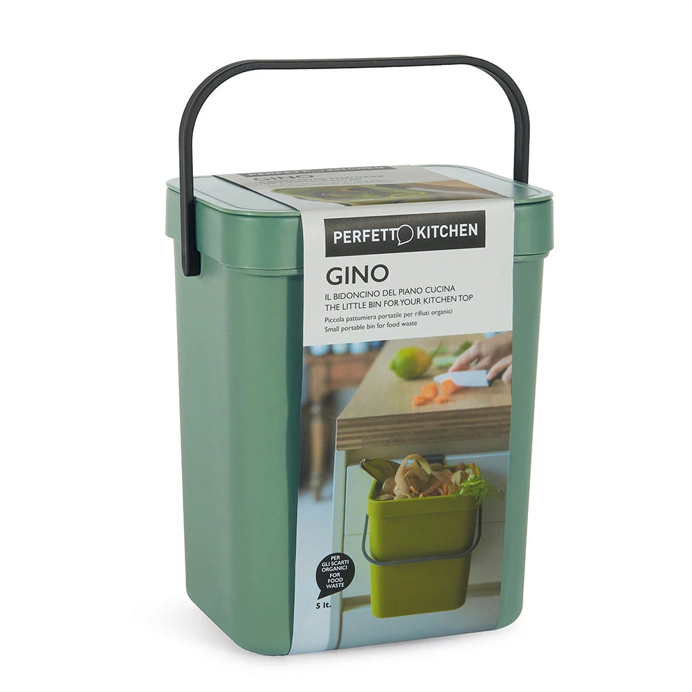 Poubelle suspendue Gino Avio 5L - Poubelle de cuisine bio avec couvercle