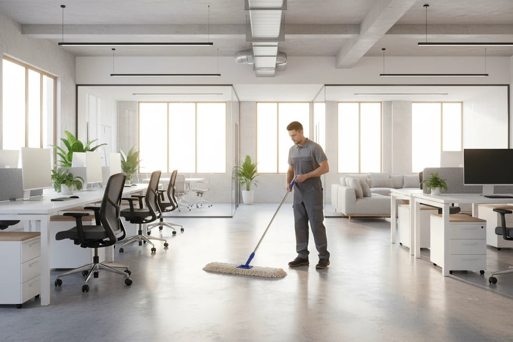 Fercasashop - 80cm cotton industrial broom with 140cm aluminum handle