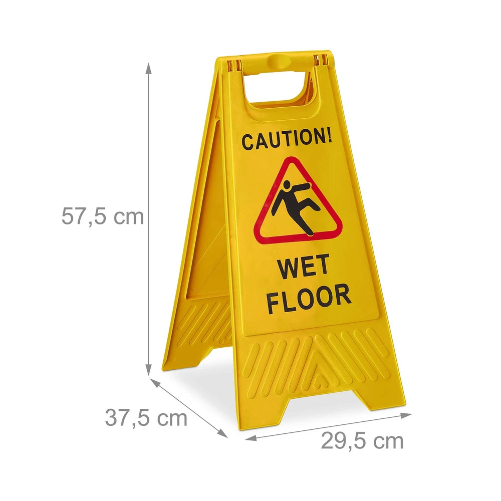 Cartello Pavimento Bagnato Wet Floor Giallo Segnale di Pericolo