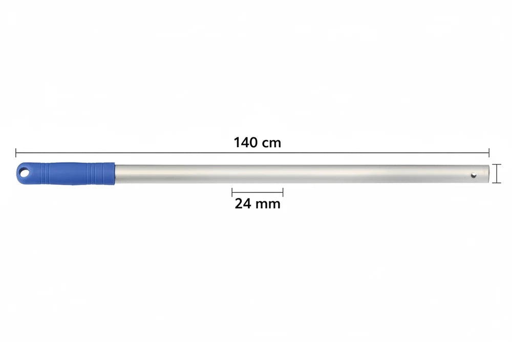 FERCASASHOP - 140 cm aluminum handle with hole for mops, floor squeegees, and mop clips. Made of high-quality aluminum.