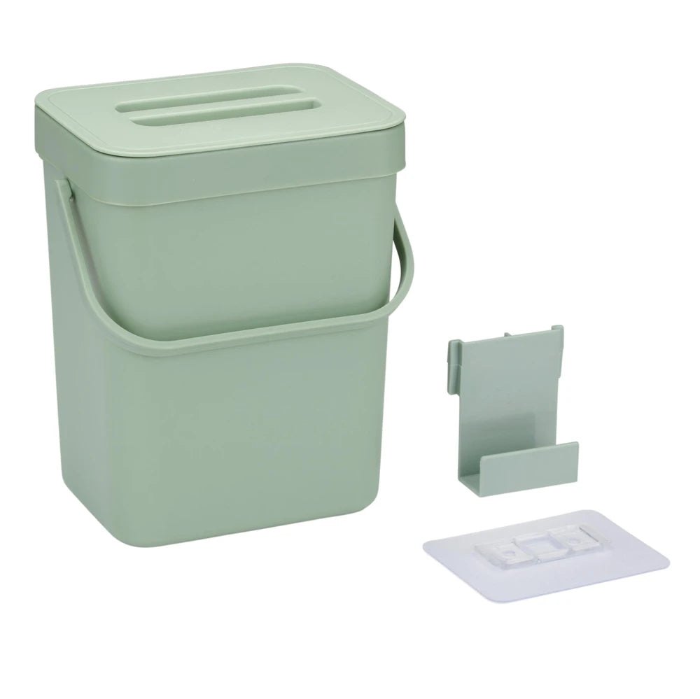 Poubelle suspendue Gino Avio 5L - Poubelle de cuisine bio avec couvercle