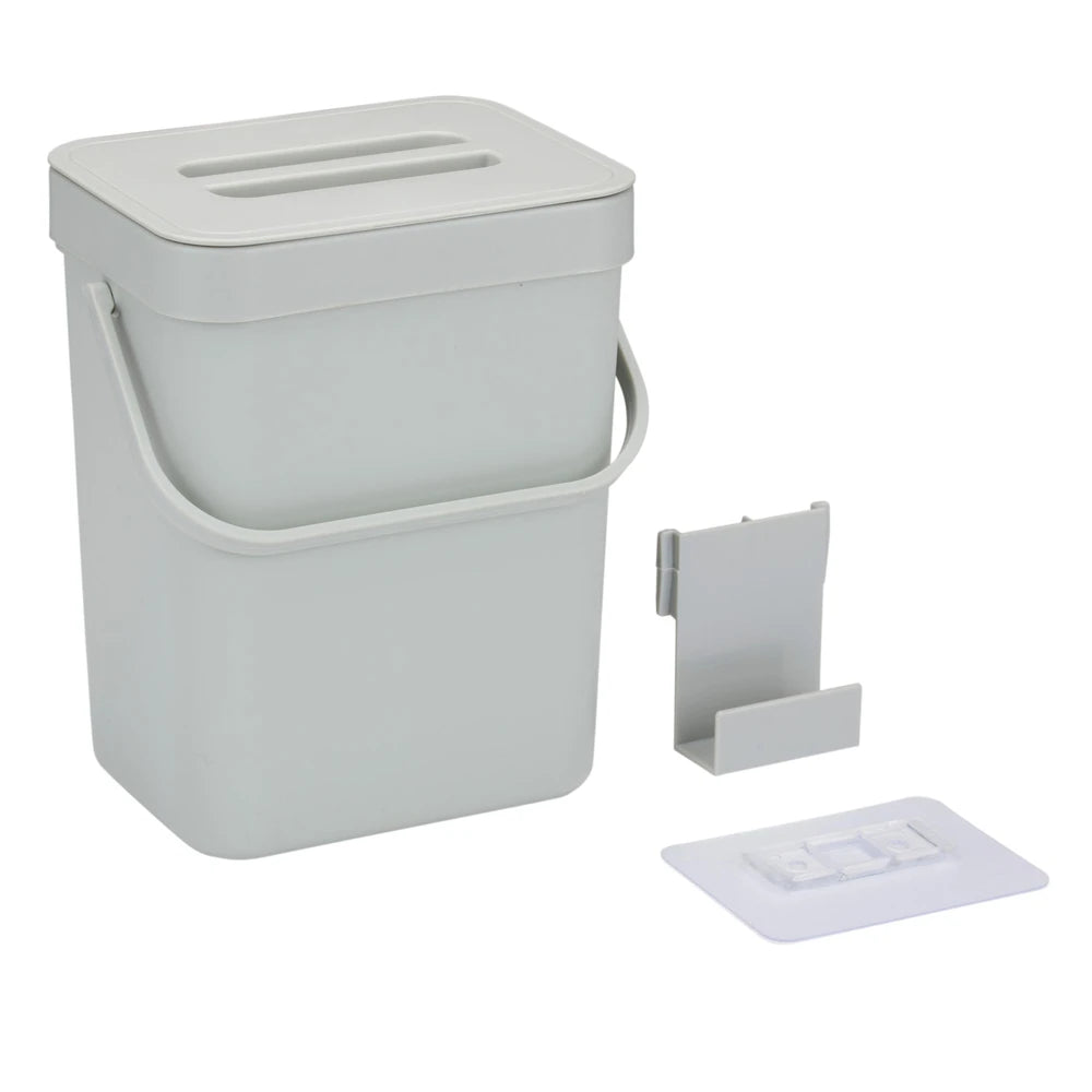 Poubelle suspendue Gino Avio 5L - Poubelle de cuisine bio avec couvercle