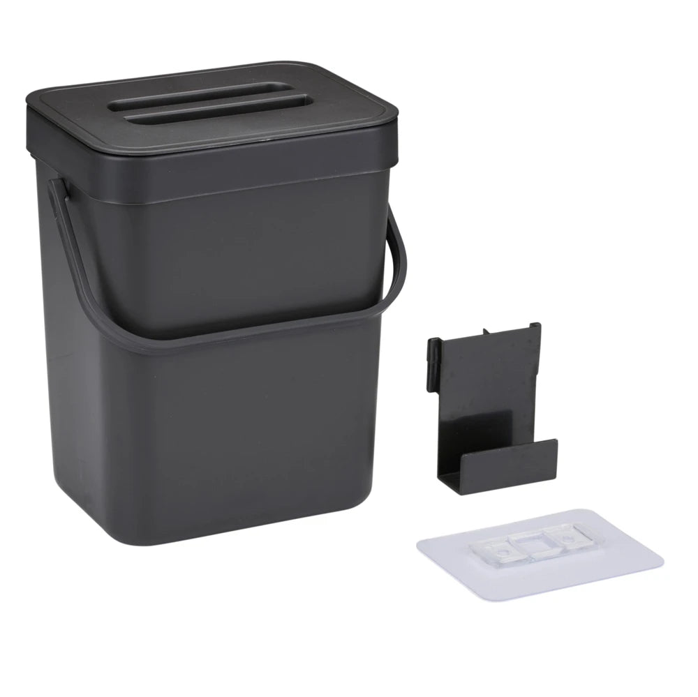 Poubelle suspendue Gino Avio 5L - Poubelle de cuisine bio avec couvercle