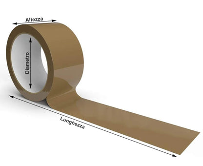 Nastro Adesivo Avana 50mm x 66m - Nastro Imballaggio Silenzioso 50 Micron
