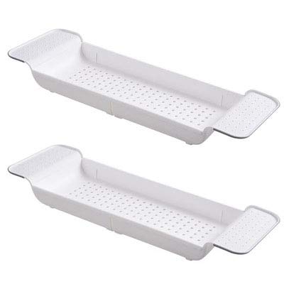 Vassoi Vasca da Bagno, Vaschetta per Vasca Scolapiatti Vassoio da Vasca Porta Oggetti da Vasca Bagno con Supporto Allungabile