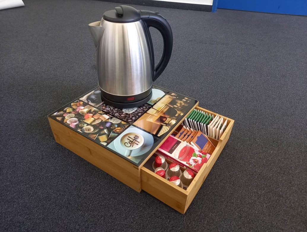 Porta Capsule Caffè Bambù 30x30cm 60+ 6 Scomparti Nespresso