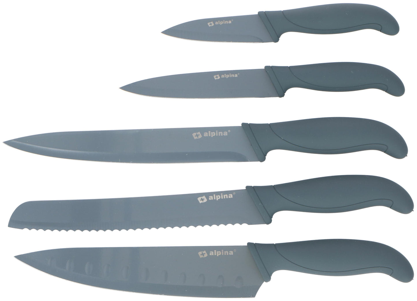 Set 5 Coltelli Professionali Alpina in Acciaio Inox - Completo da Cucina