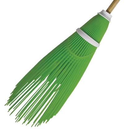 Scopa in PVC per Esterni, Altezza 60 cm, Verde, per Pulizia Giardino ed Esterni
