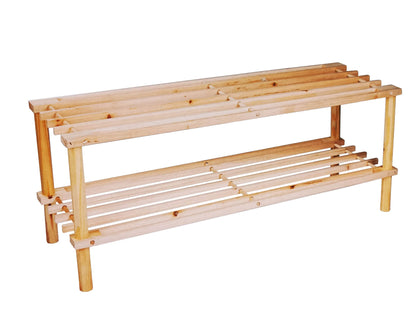 Scarpiera in legno a 2 ripiani