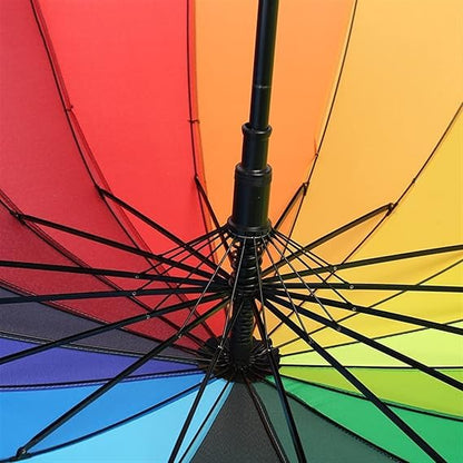 Ombrello Arcobaleno, 16 Stecche, Multicolore, Antivento,Leggero, Unisex