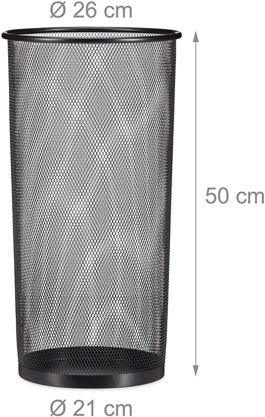 PORTA OMBRELLO,PORTA BASTONI,CESTINO MULTIFUNZIONE IN FILO METALLICO Ø 26 CM. H 50 CM.