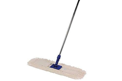 Kit Pulizia Professionale 3 Pezzi - Scopa Cotone Industriale 100cm + Manico Alluminio 140cm + Ricambio + Cartello Wet Floor