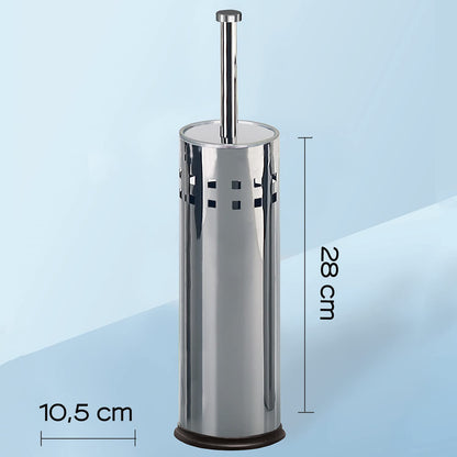 Brosse de toilette chromée, brosse de toilette en acier inoxydable