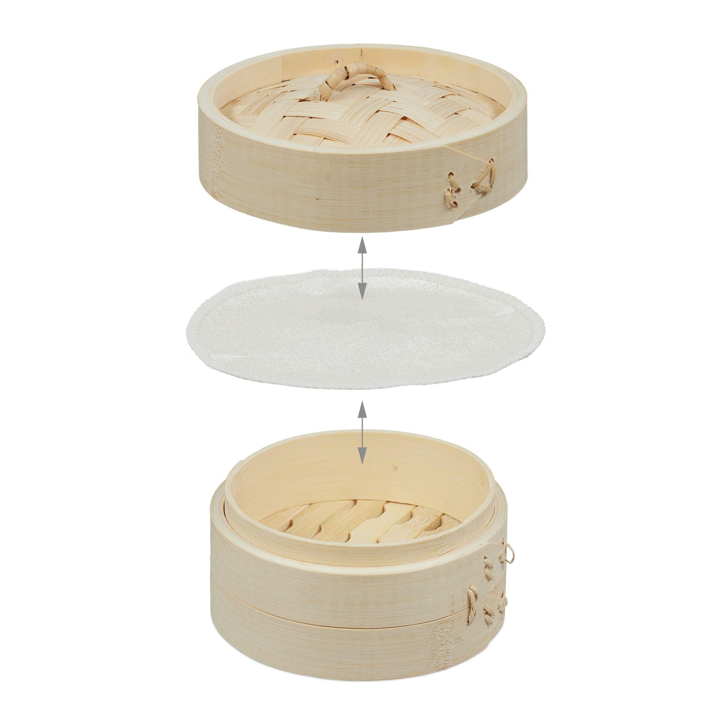 Cuiseur vapeur chinois en bambou avec 3 paniers, 13,5 cm - Cuisson vapeur traditionnelle