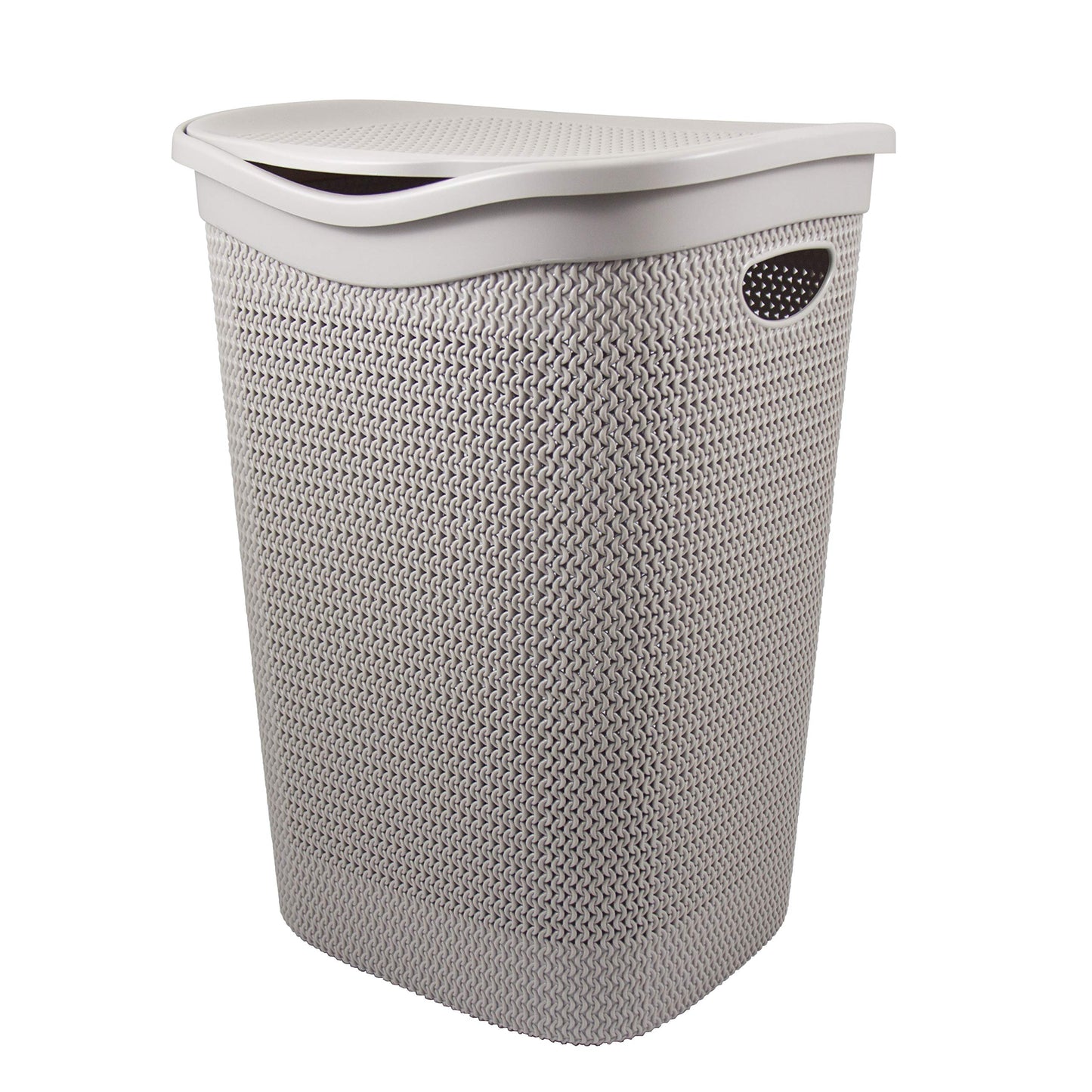 Grand panier à linge de 55 L, gris tourterelle - Élégant et résistant - Panier à linge avec trous d'aération