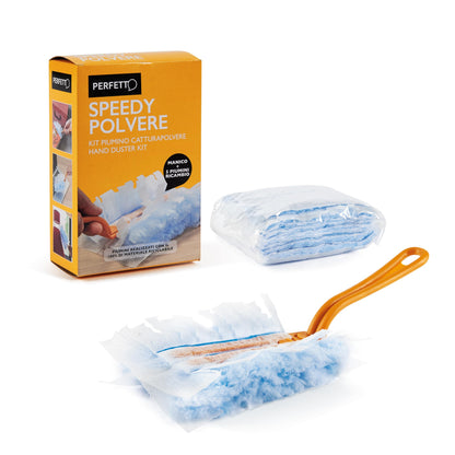 Piumino Spolvero Elettrostatico + 5 Ricambi - Kit Completo Speedypolvere