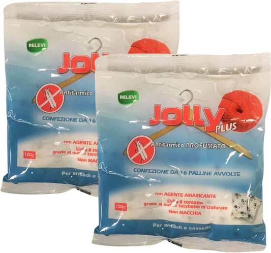 FERCASASHOP Jolly Plus Scented Moth Repellent for Wardrobes - 100g [16 sachets of 7g] - Household Moth Repellent for Moths and Larvae