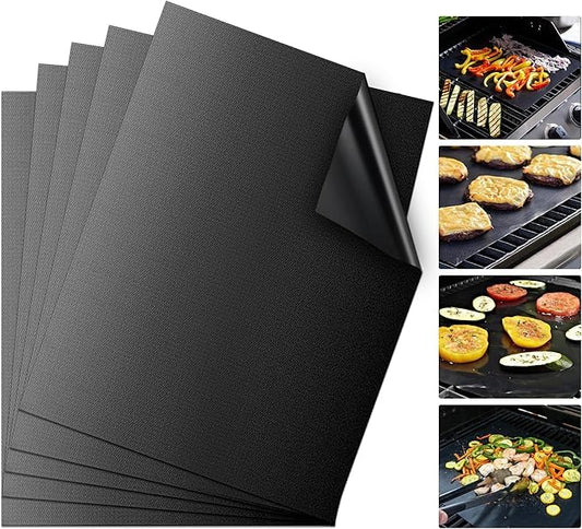 FERCASASHOP Grill Mats 40x33 cm, 3 pieces Non-stick Barbecue Mats Heat Resistant, Reusable and Easy to Clean, for Gas Grill Charcoal Oven and Electric Grill…