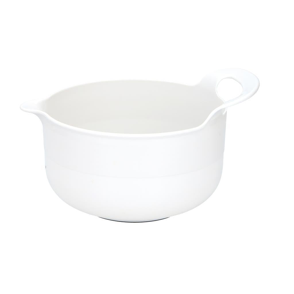 Set di 4 ciotole antiscivolo, in plastica, colore: bianco