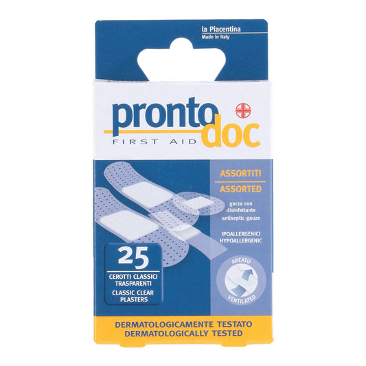 Cerotti Trasparenti Assortiti Pronto Doc - Confezione 25 Pezzi | Protezione Invisibile