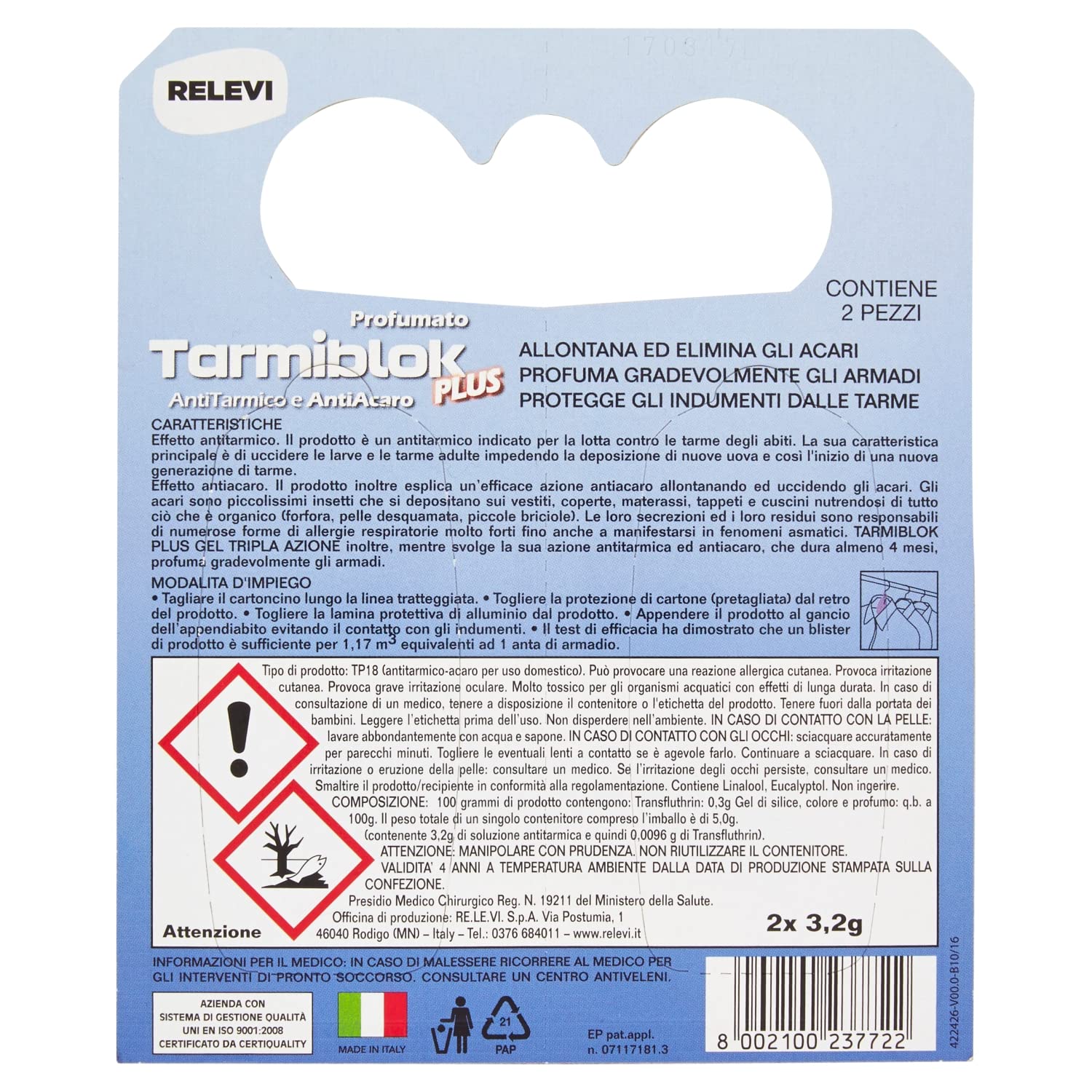 Tarmiblok Plus Gel Lavanda 2pz Antitarmico Antiacaro