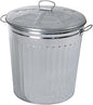 FERCASASHOP® - Waste Bin with Lid, Diameter 42 cm, Height 49 cm, Zinc, Capacity 62 Liters, Basket, Rubbish Bin, for Garbage, Bin with Handles