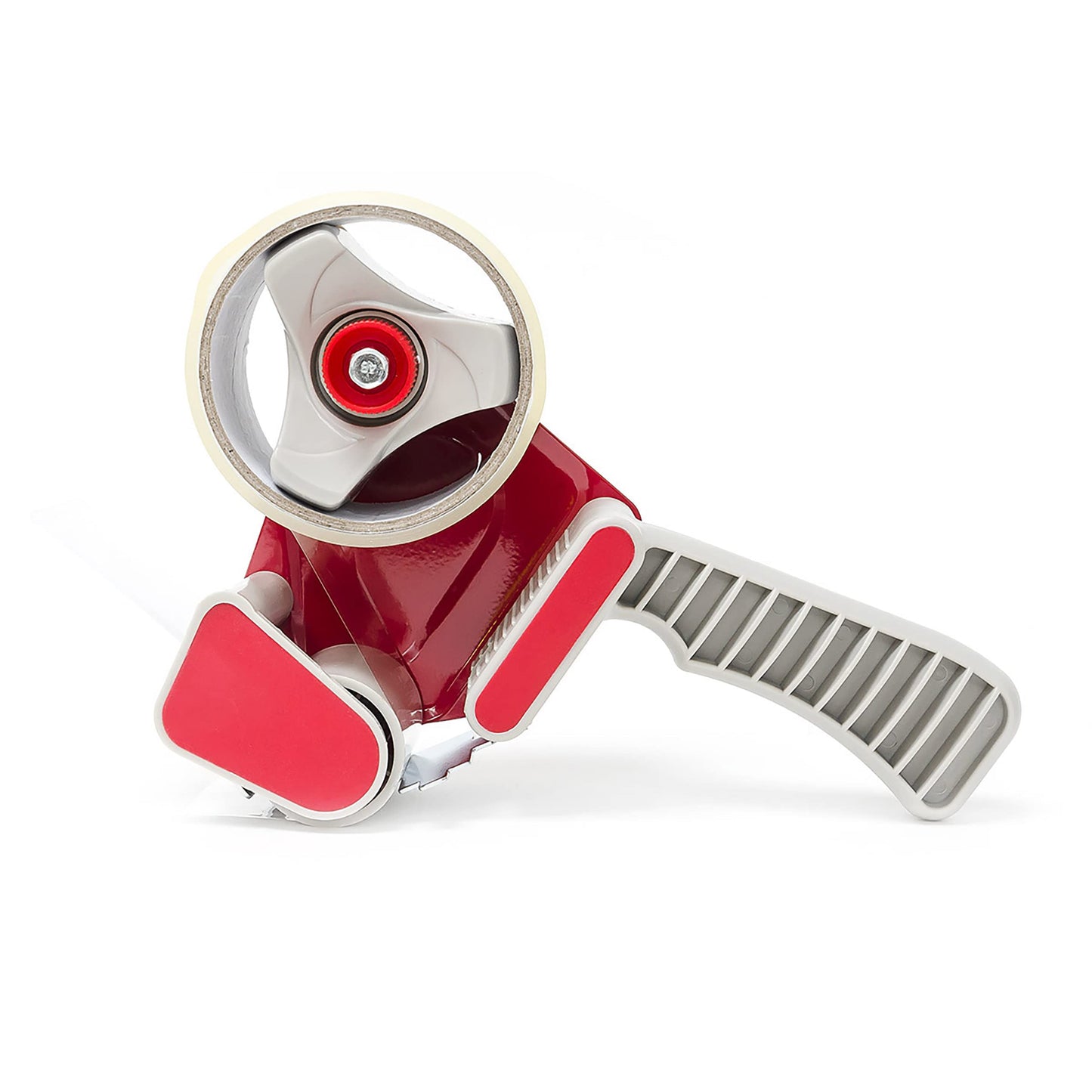 Set of 2 Tape Dispensers, Manual Packaging Tape Dispenser, 50mm Roll Holder, Red/Grey