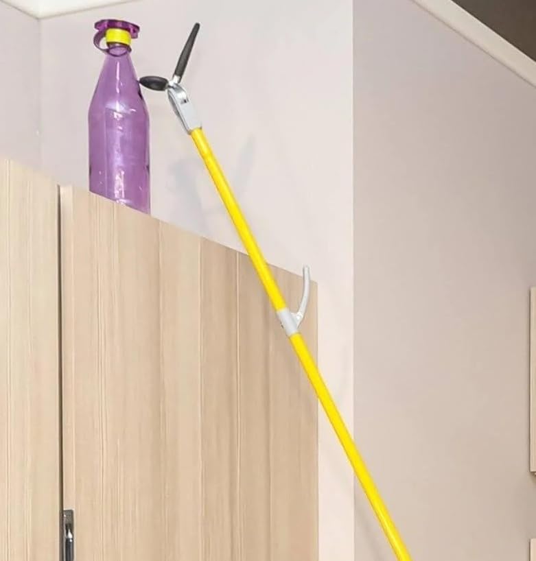 Pinza Scaffali Prendi Oggetti, in Ferro Verniciato e Gomma Antiscivolo, Per Diversificare Gli Oggetti da Prendere, Adatta a Scaffali Più Alti -