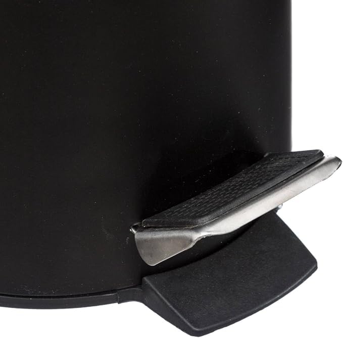 FERCASASHOP® Metal Bathroom Trash Can with Bamboo Lid, 3 Liter Pedal Bin