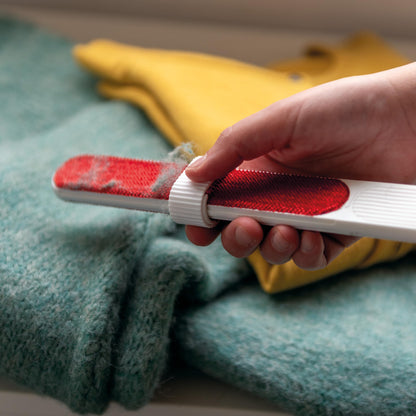 Brosse anti-peluches double face en velours - Enlève les poils et les peluches des tissus
