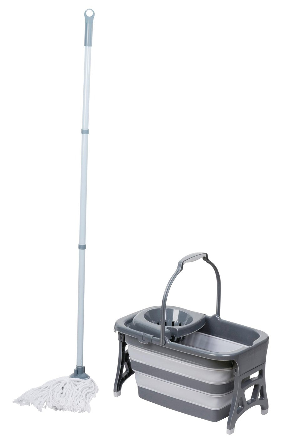 Set Mocio con Secchio Pieghevole e Strizzatore