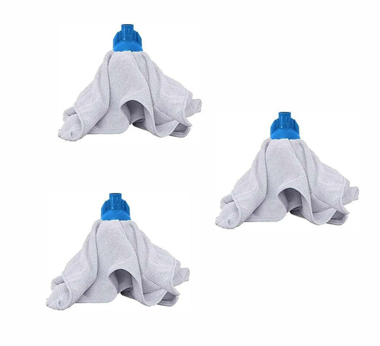 Set 3 Ricambi Mocio Microfibra Professionale 190g - Testina Mop 24cm Lavabile - Alta Assorbenza